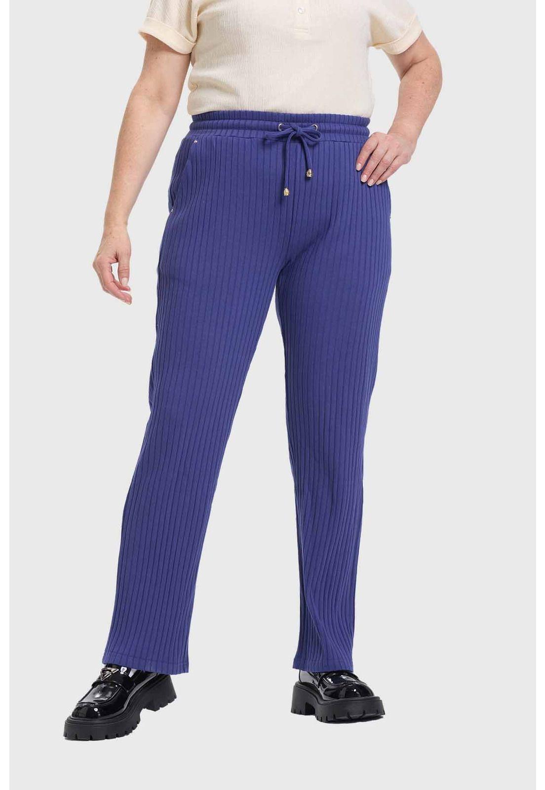 Pantalón Buzo Mujer Con Cordones Azul-0