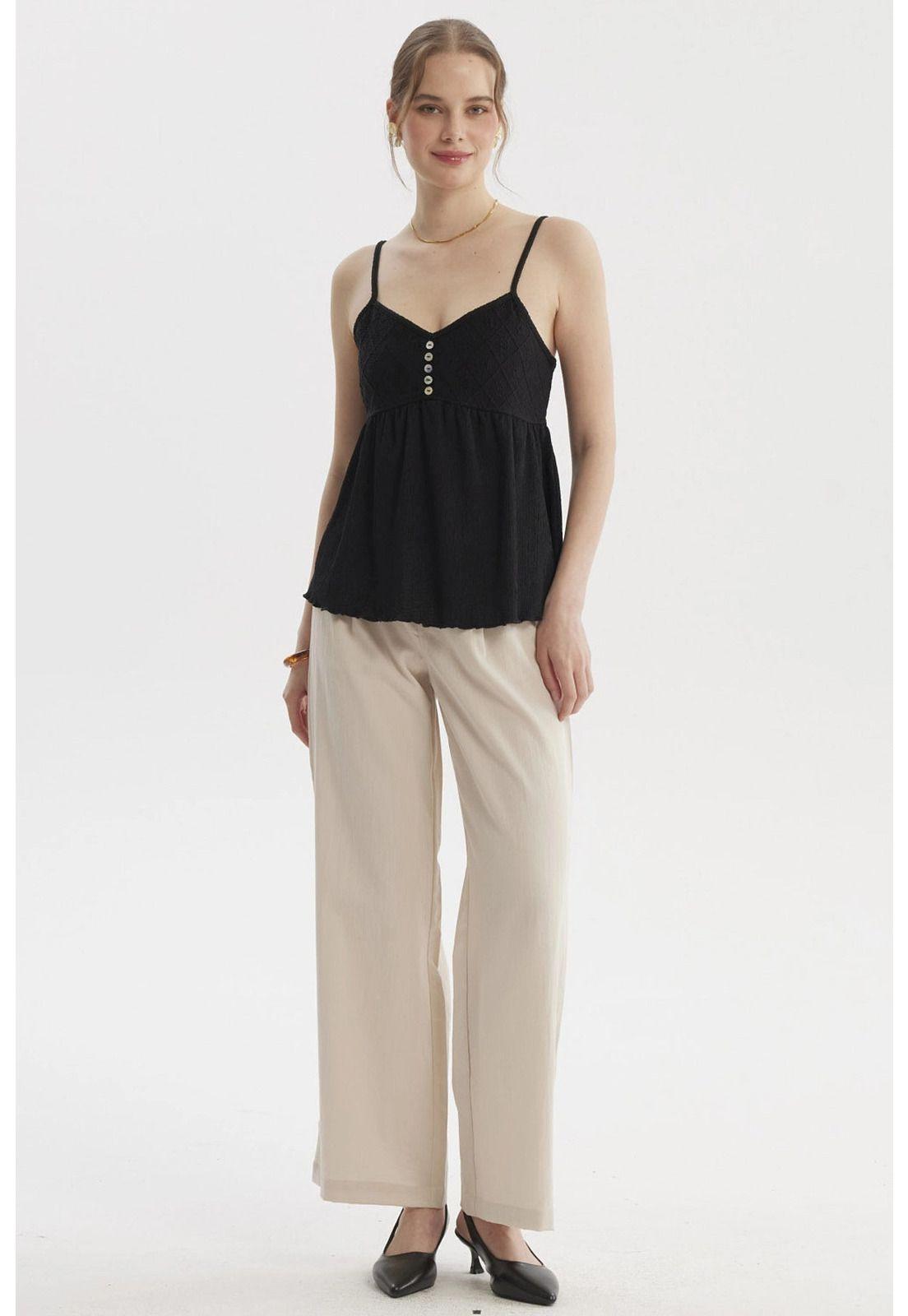 Peto Mujer Escote Calado Negro-3