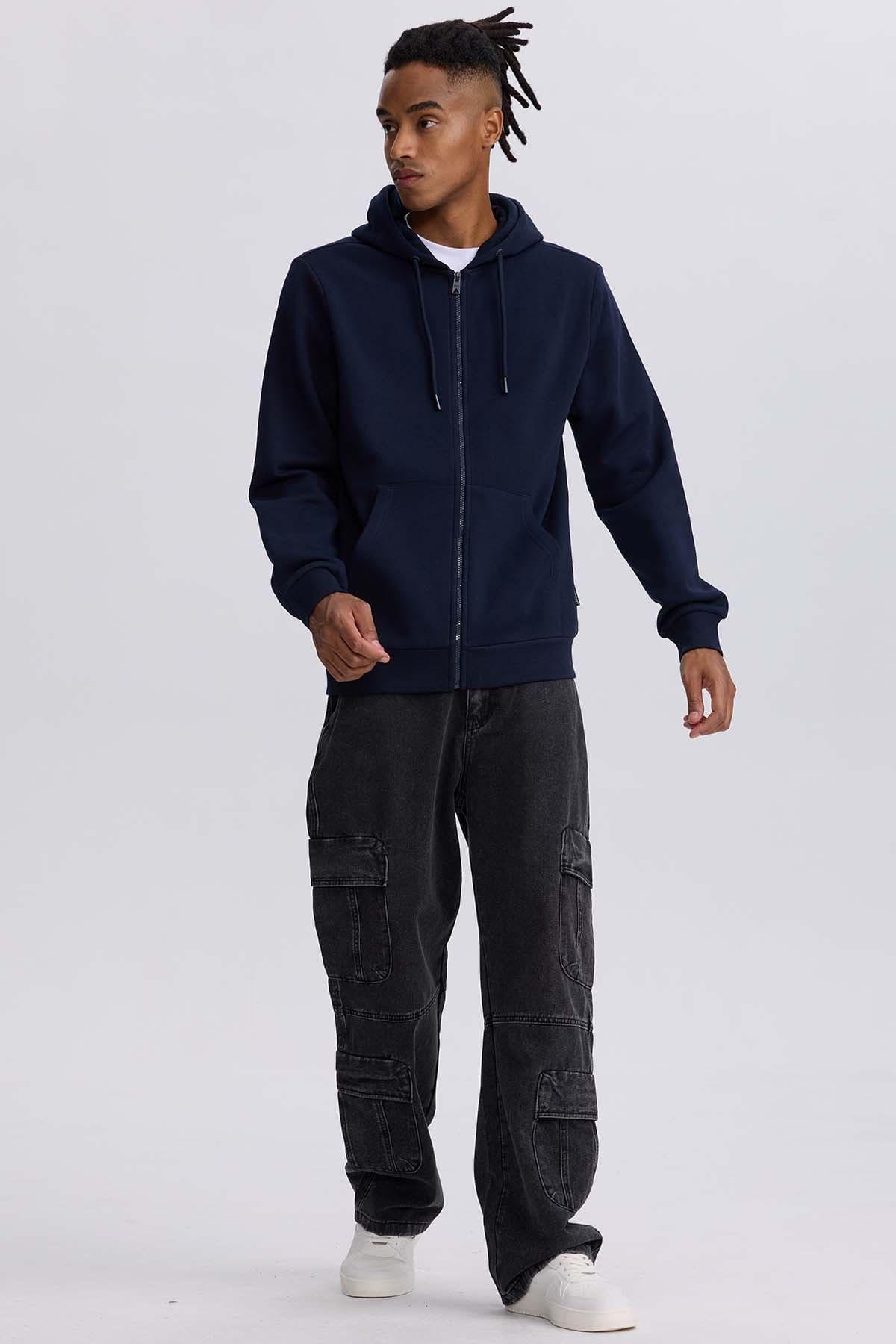 Polerón Hombre Full Zipper Azul II-3