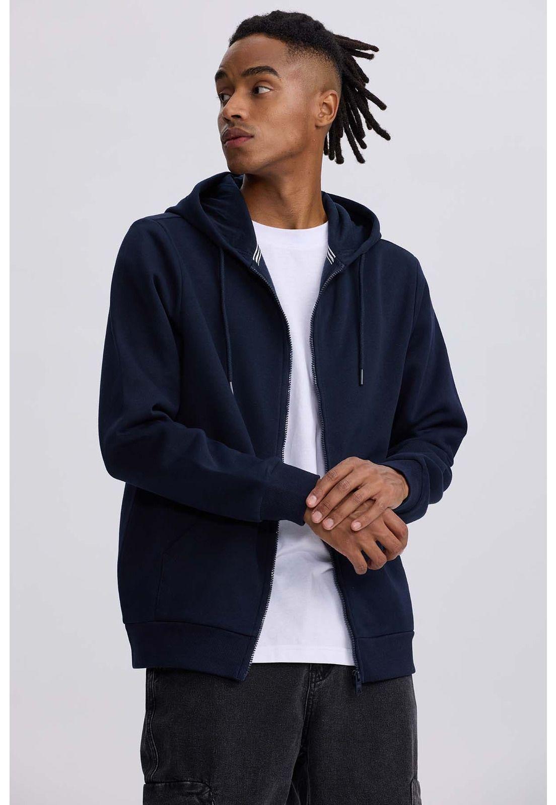 Polerón Hombre Full Zipper Azul-1