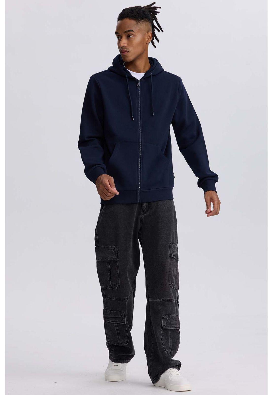 Polerón Hombre Full Zipper Azul-3