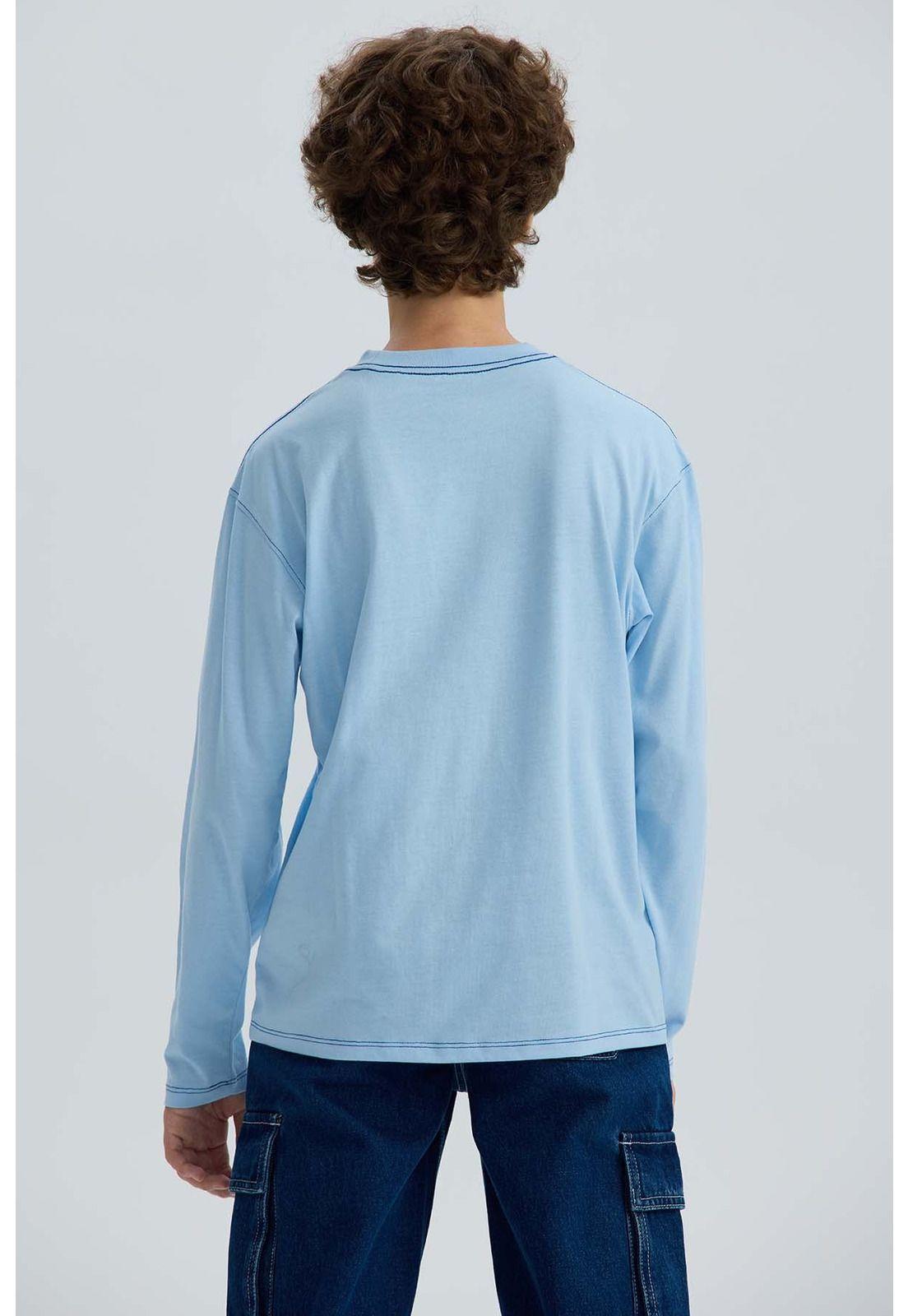 Polera Niño Print Celeste-2