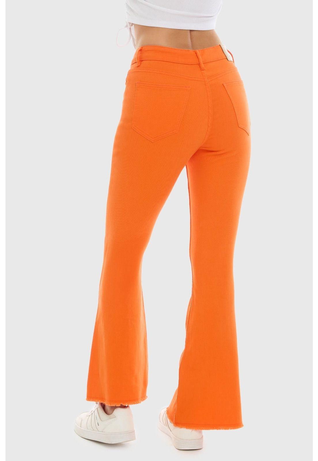 Jeans Mujer Flare Monse Naranjo-3
