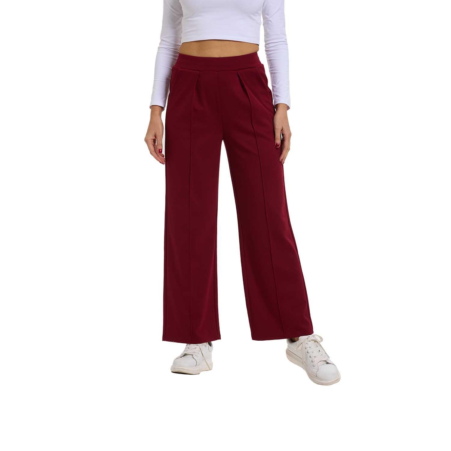 Pantalón Mujer Sastrero Pretina Rojo Oscuro Fashion's Park-0