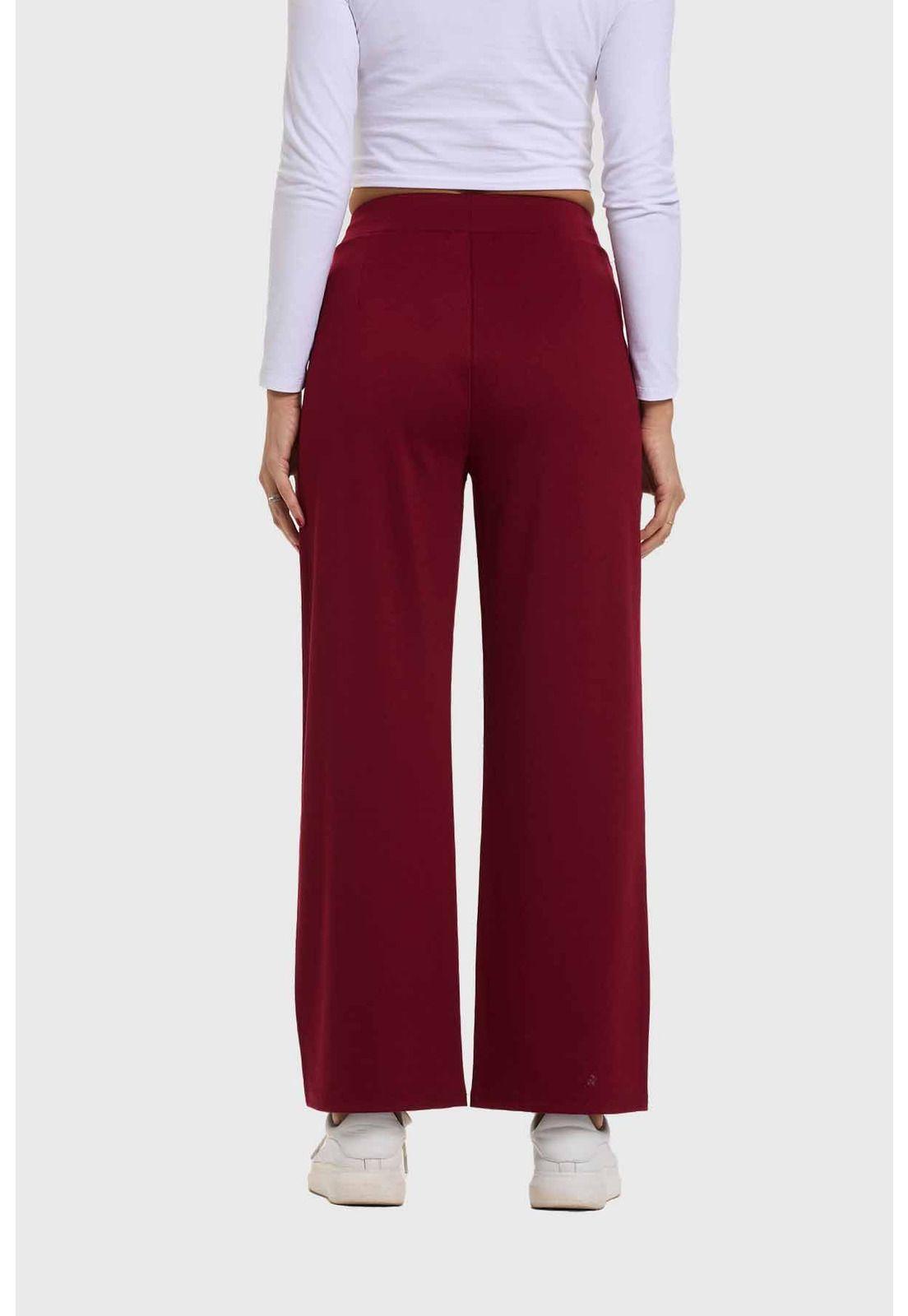 Pantalón Mujer Sastrero Pretina Rojo-2