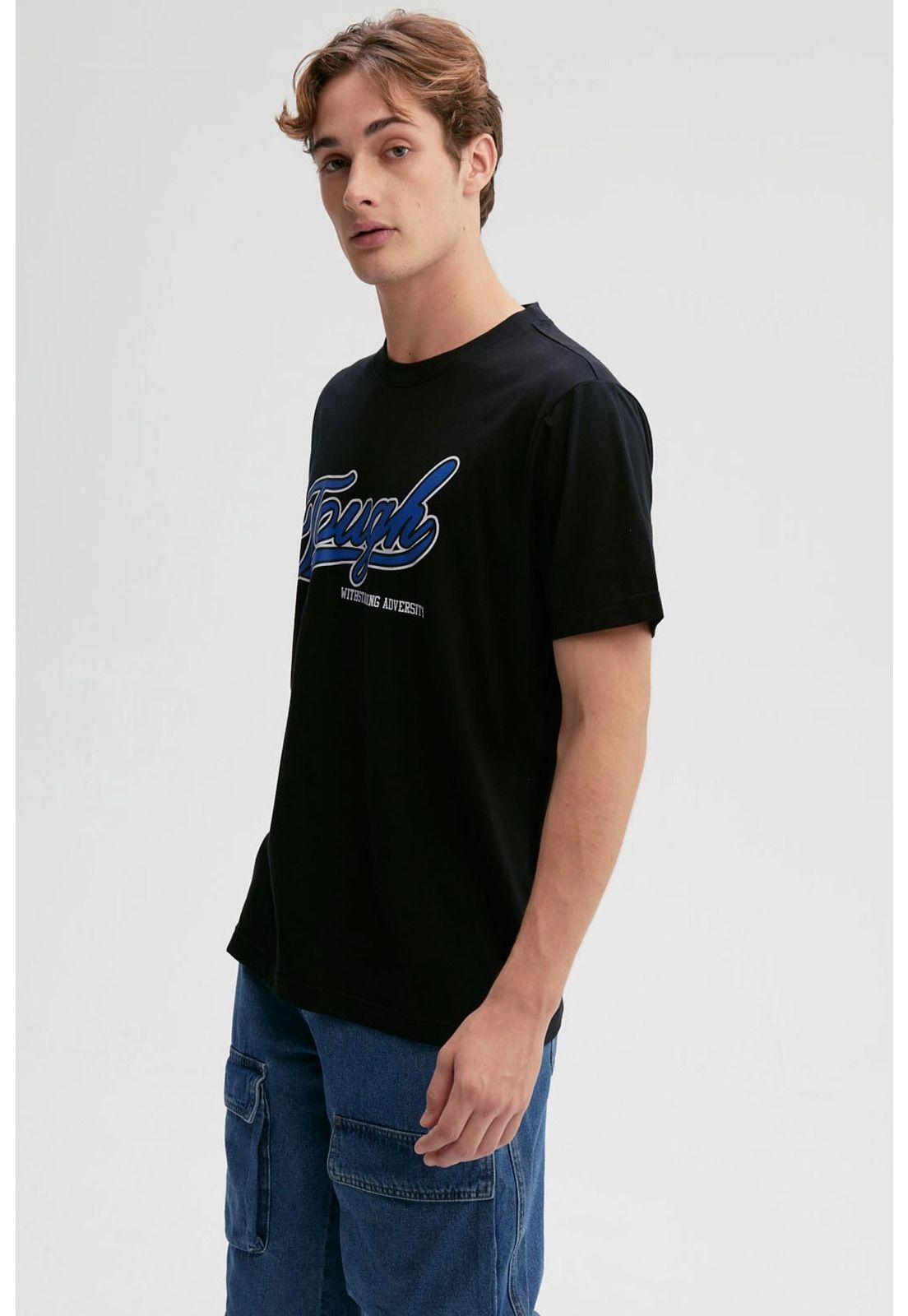 Polera Hombre Print Negro-1
