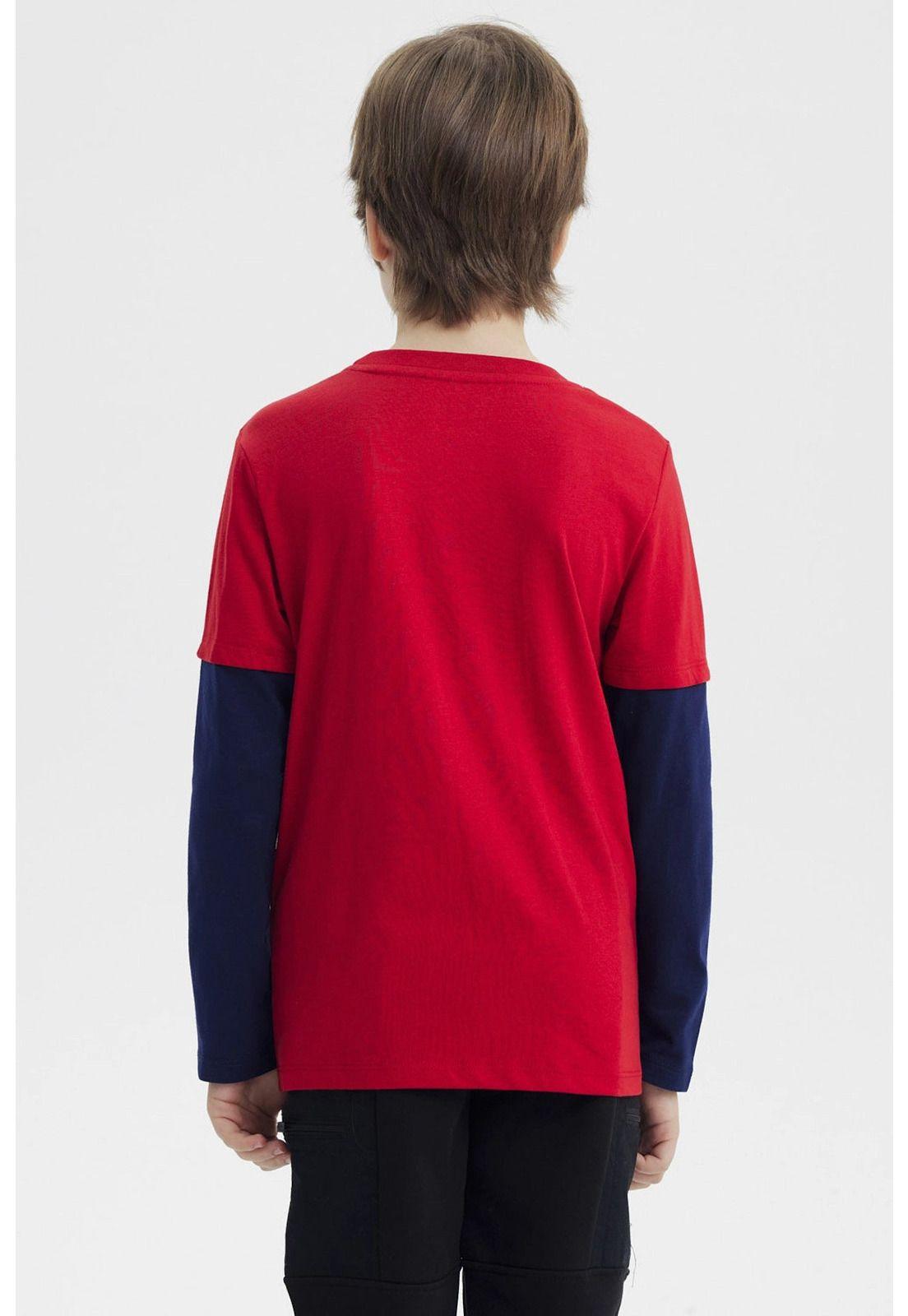 Polera Niño Básica Print Rojo - ll-2