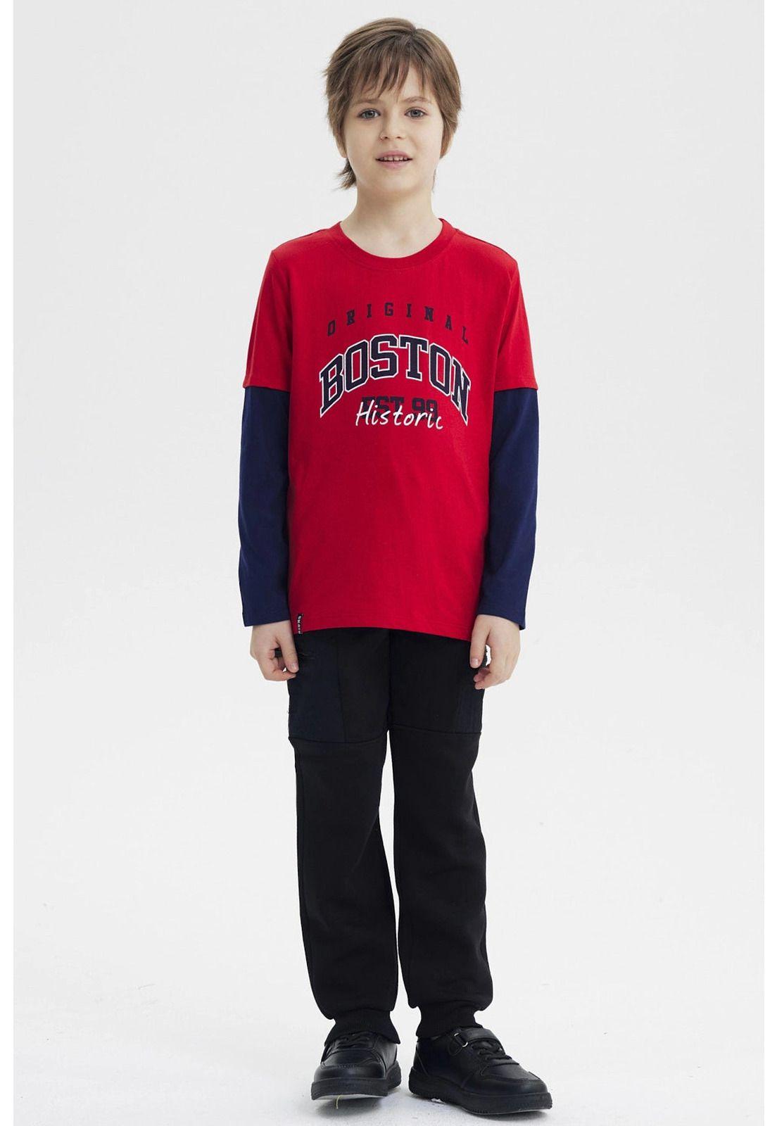 Polera Niño Básica Print Rojo - ll-3