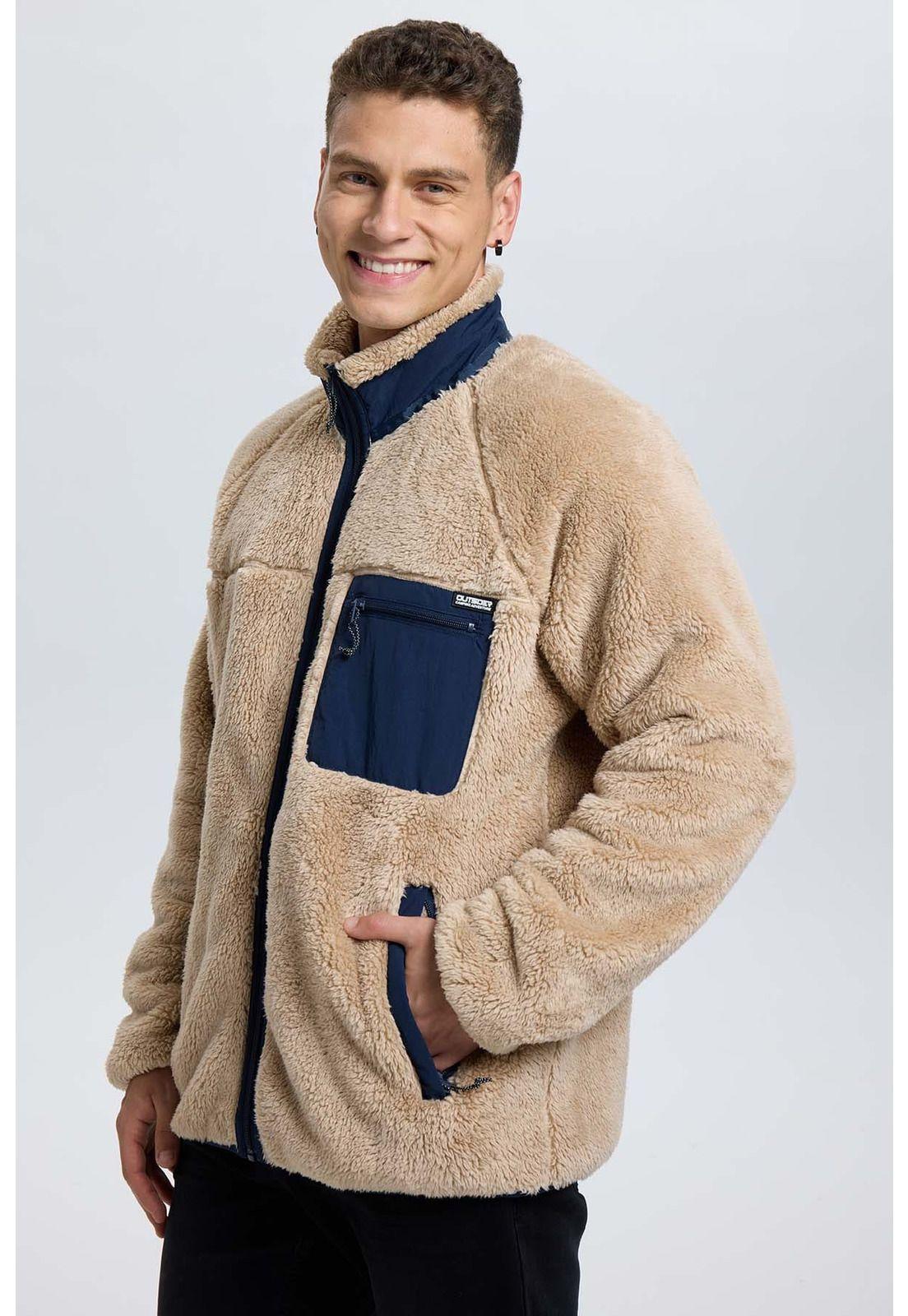 Polar Hombre Peludo Aplicación Taslán Beige-1
