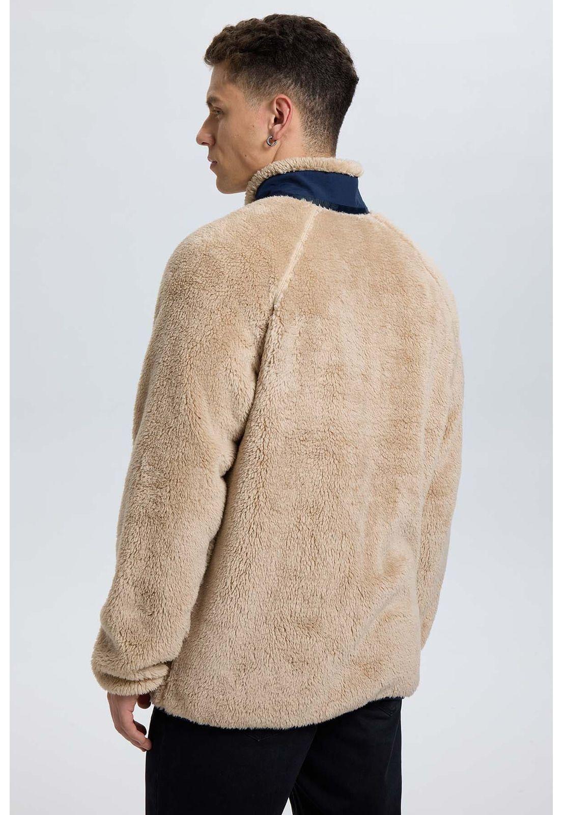 Polar Hombre Peludo Aplicación Taslán Beige-2