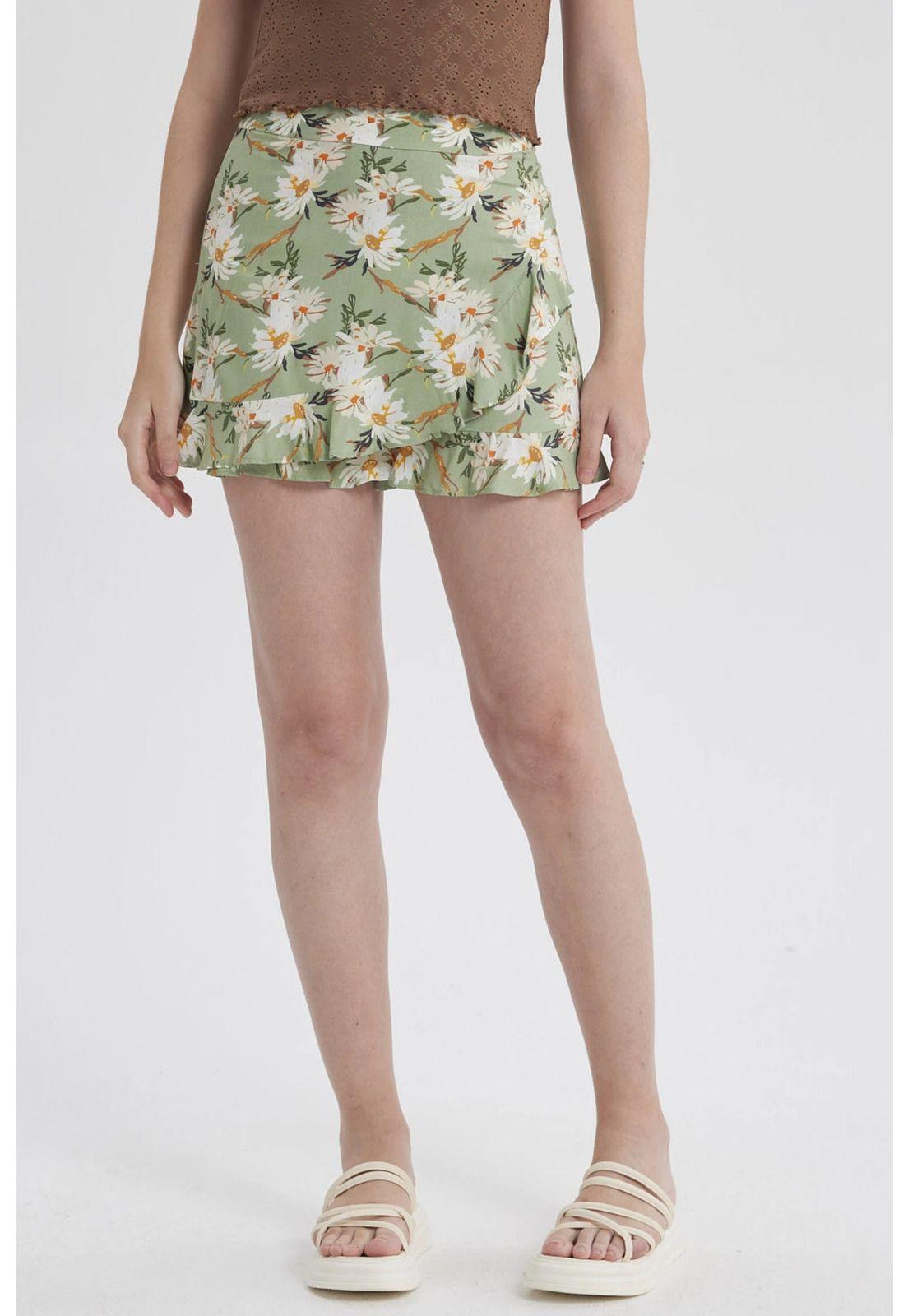 Short Mujer Print Verde-0