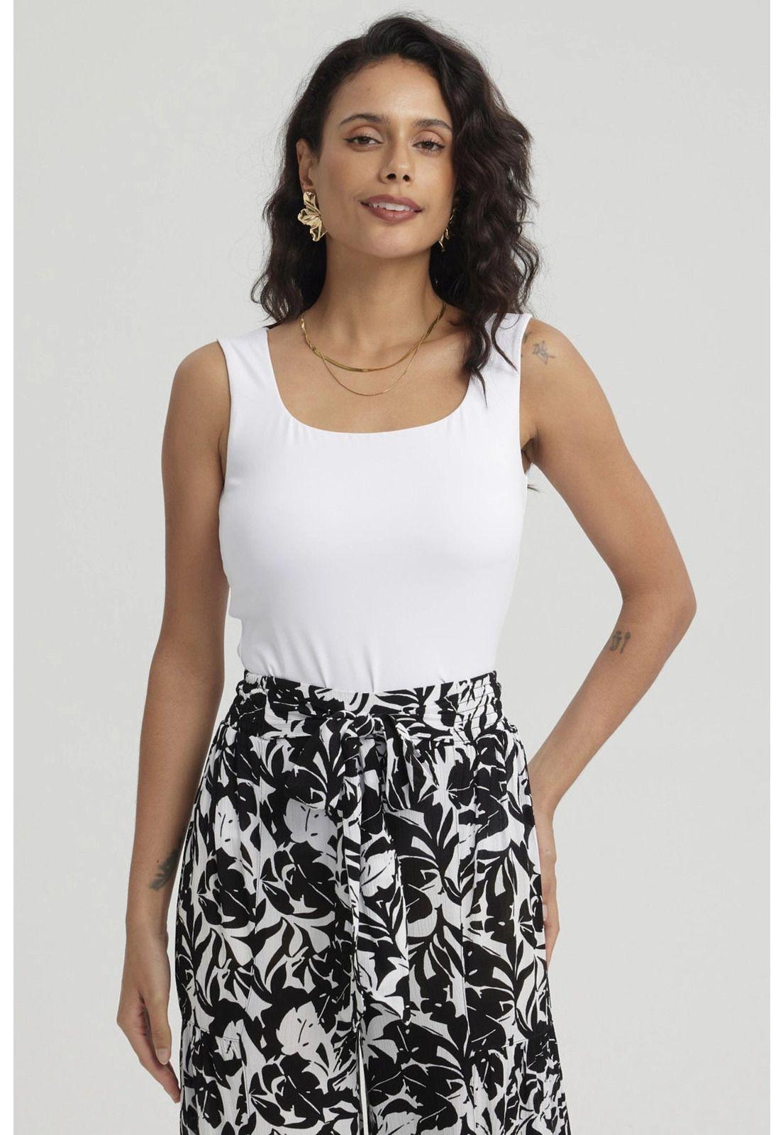 Polera Mujer Escote Cuadrado Blanco-0