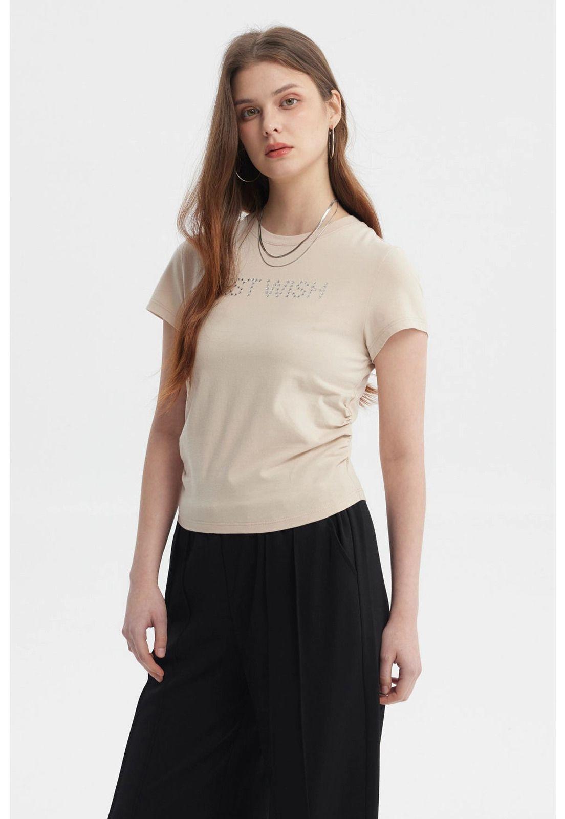 Polera Mujer Ajustado Beige Oscuro-1