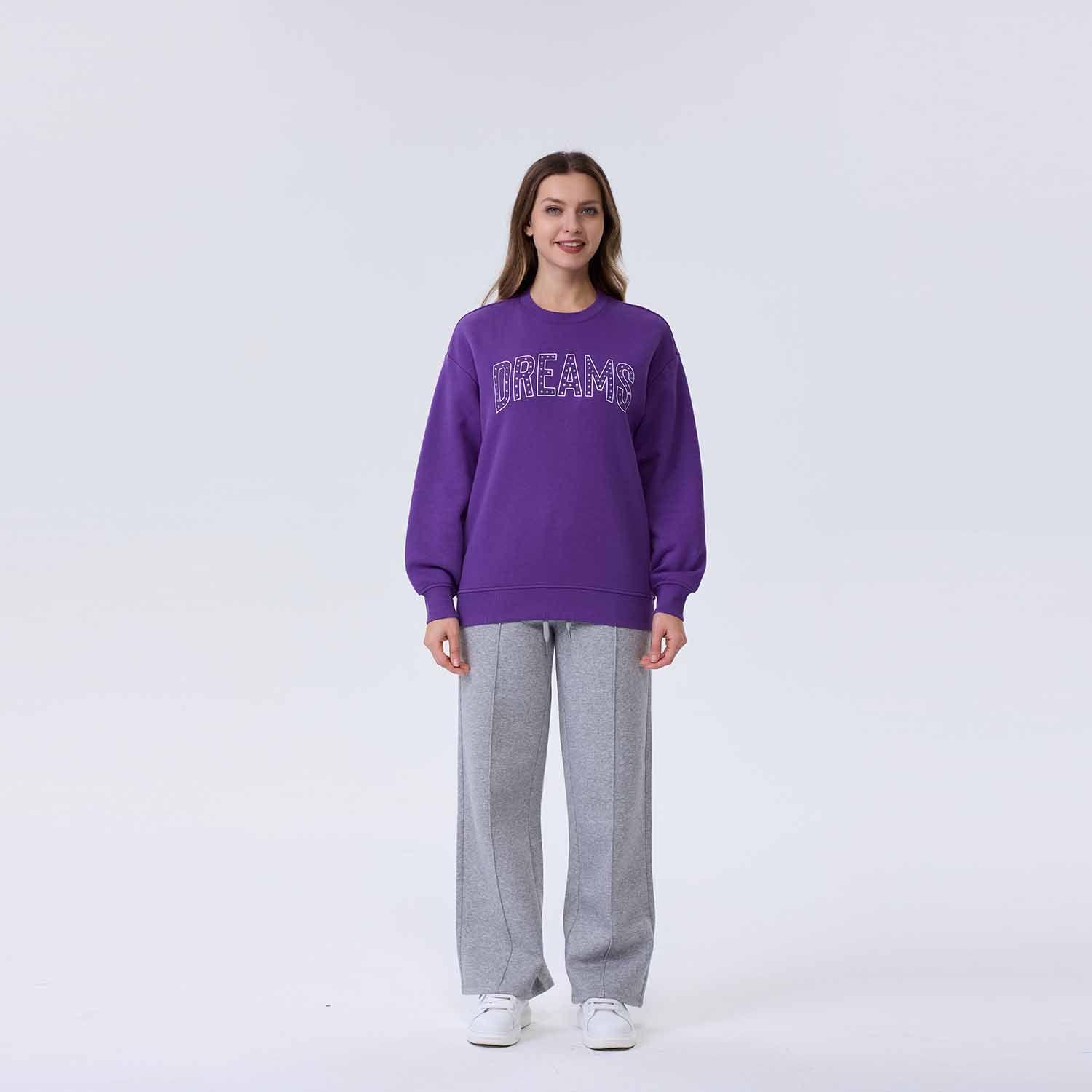Polerón Mujer Tachas Morado-3