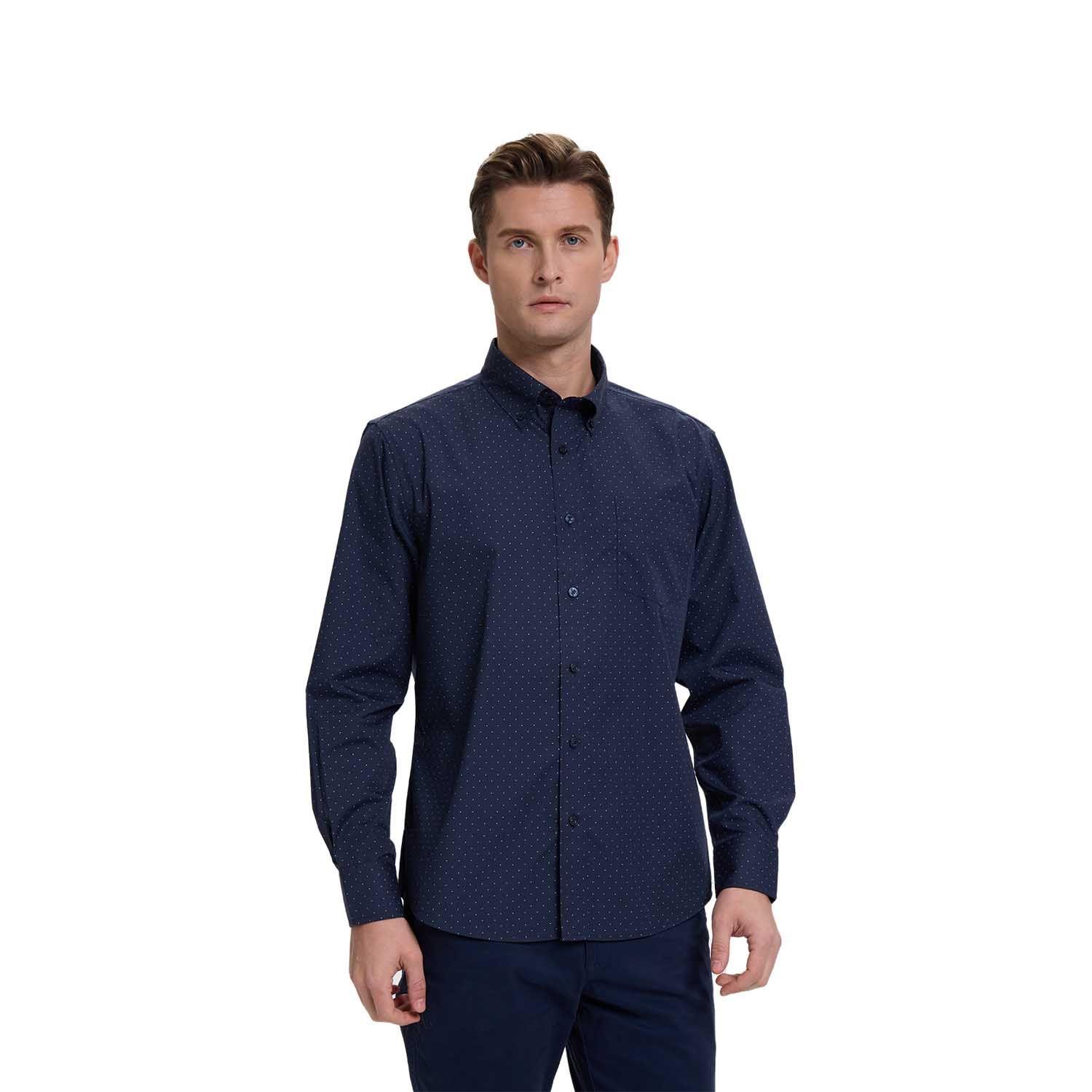 Camisa Hombre Mini Print Azul Marino Fashion's Park-0