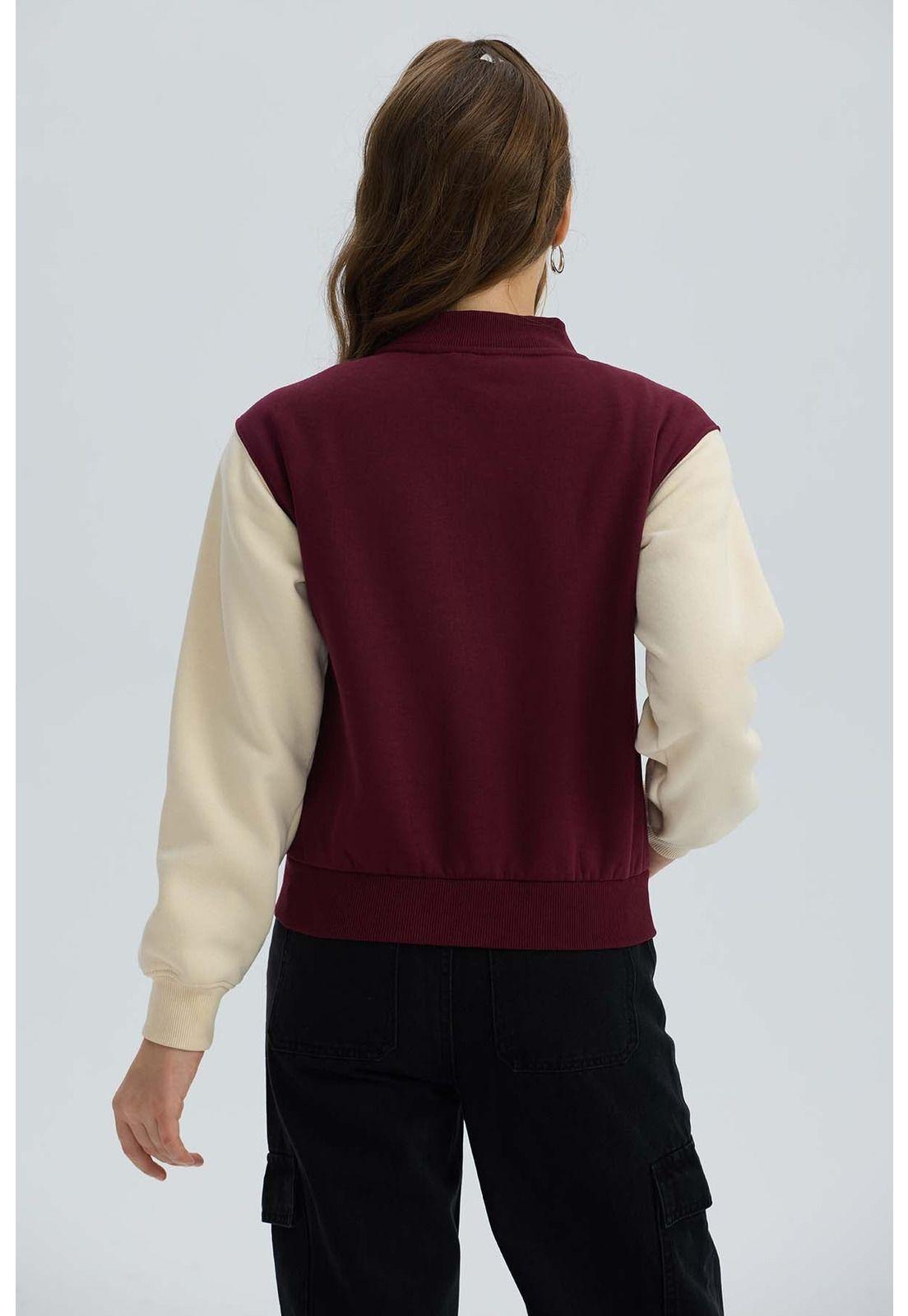 Chaqueta Niña Bomber Burdeo-2