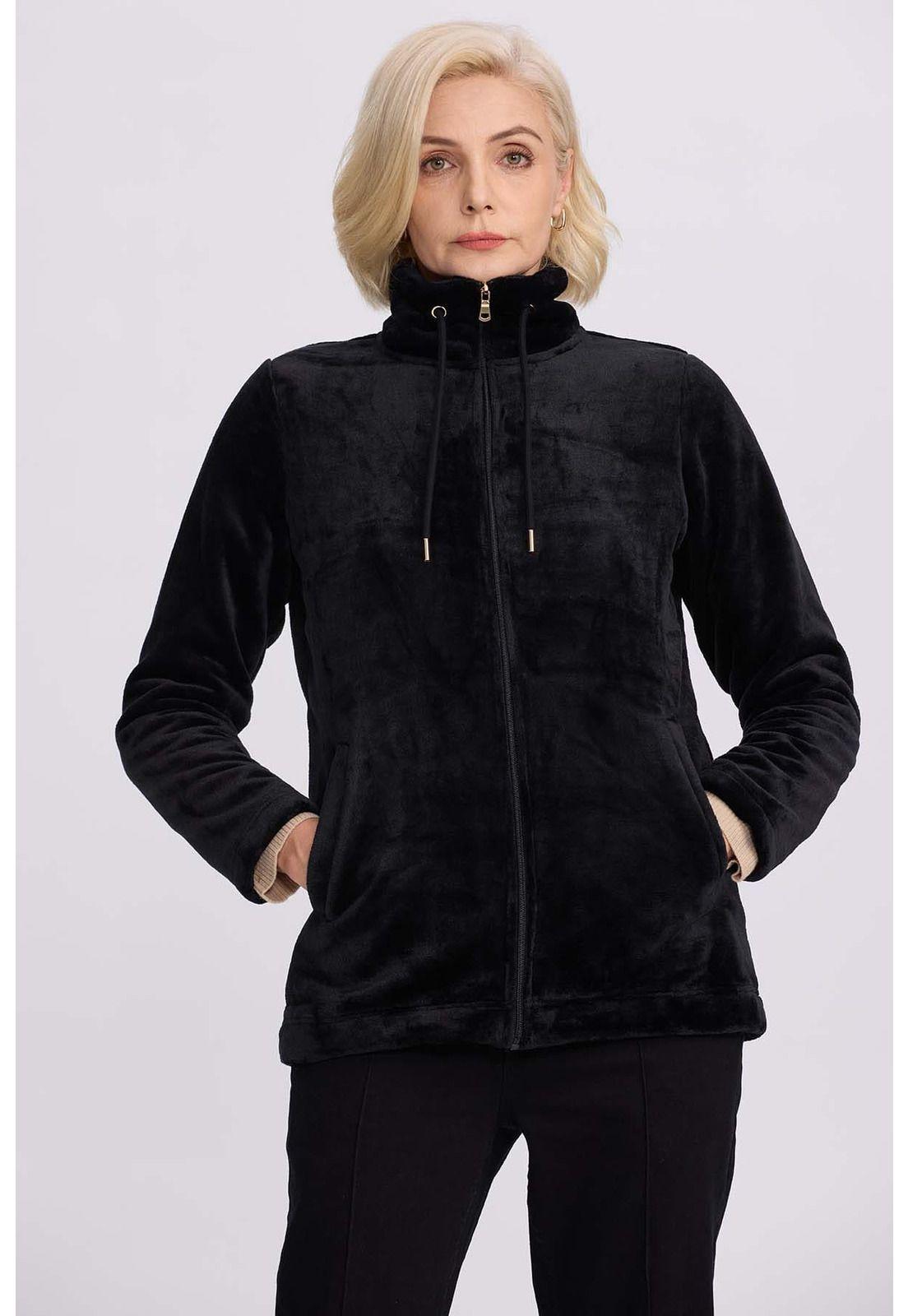 Polar Mujer Con Bolsillo Negro-0