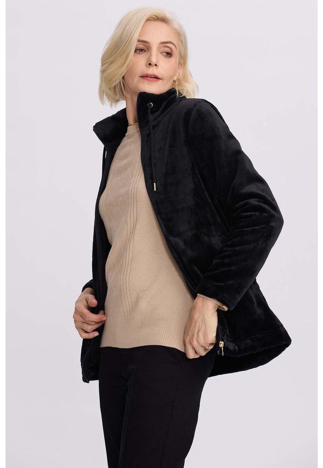 Polar Mujer Con Bolsillo Negro-1