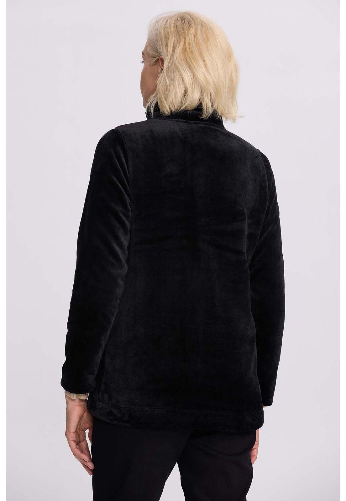 Polar Mujer Con Bolsillo Negro-2