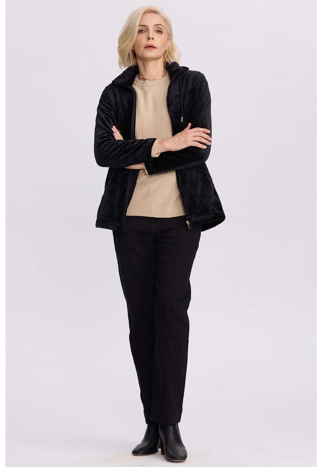 Polar Mujer Con Bolsillo Negro-3