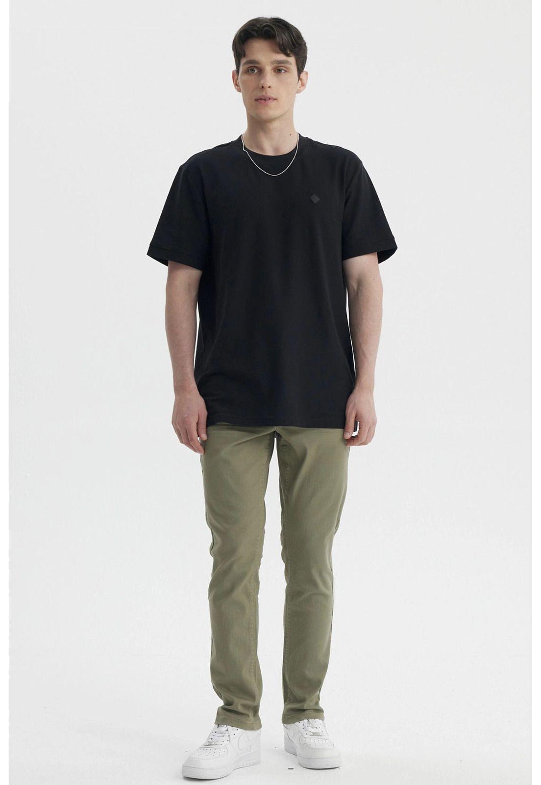 Jeans Hombre Slim Color Verde Militar - ll-3