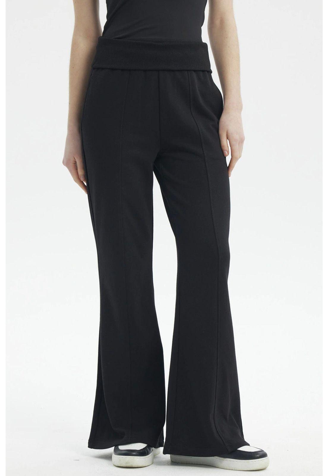 Pantalón Buzo Mujer Flare Negro-0
