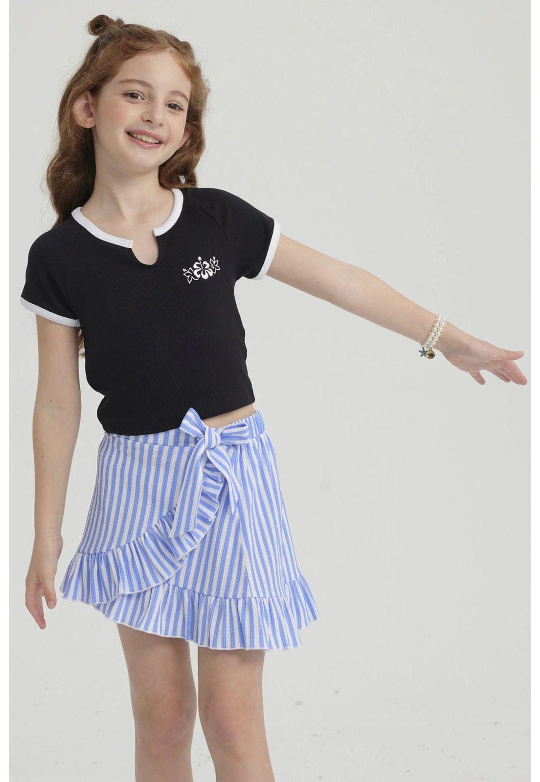 Polera Niña Summer Contraste Negro-0