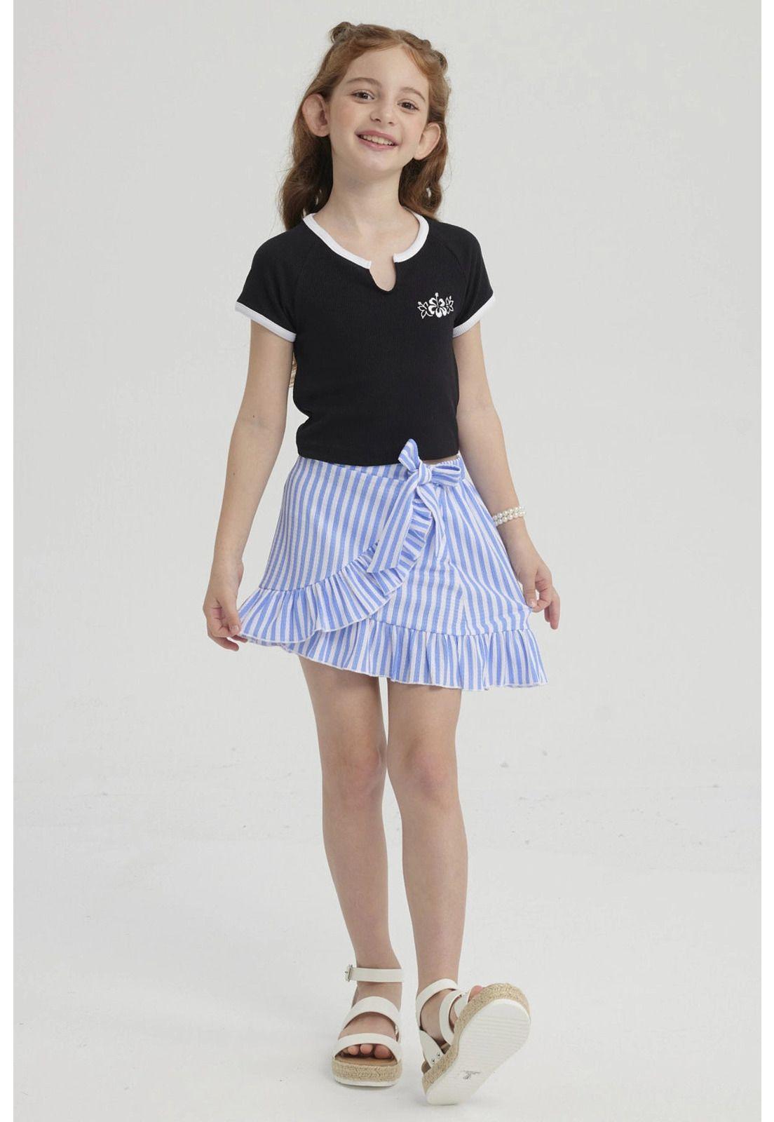 Polera Niña Summer Contraste Negro-1