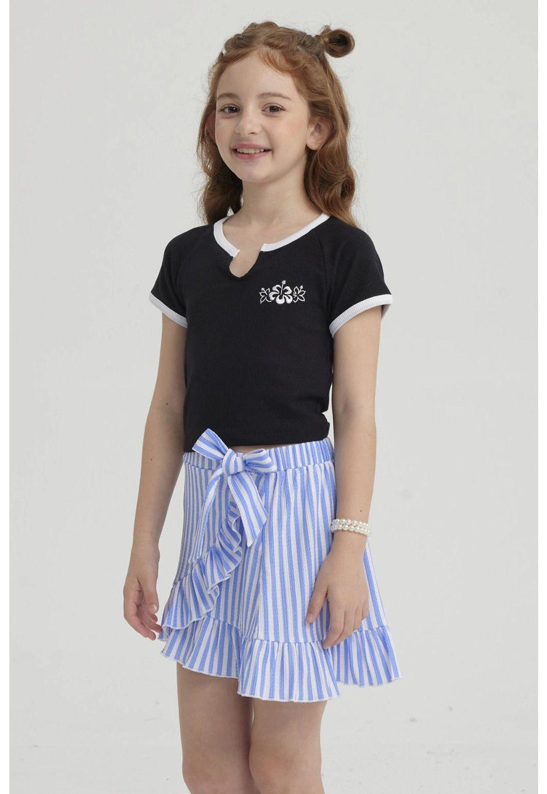 Polera Niña Summer Contraste Negro-3