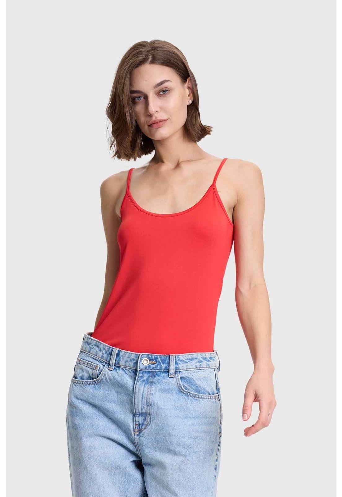 Polera Mujer Peto Pabilo Rojo-1