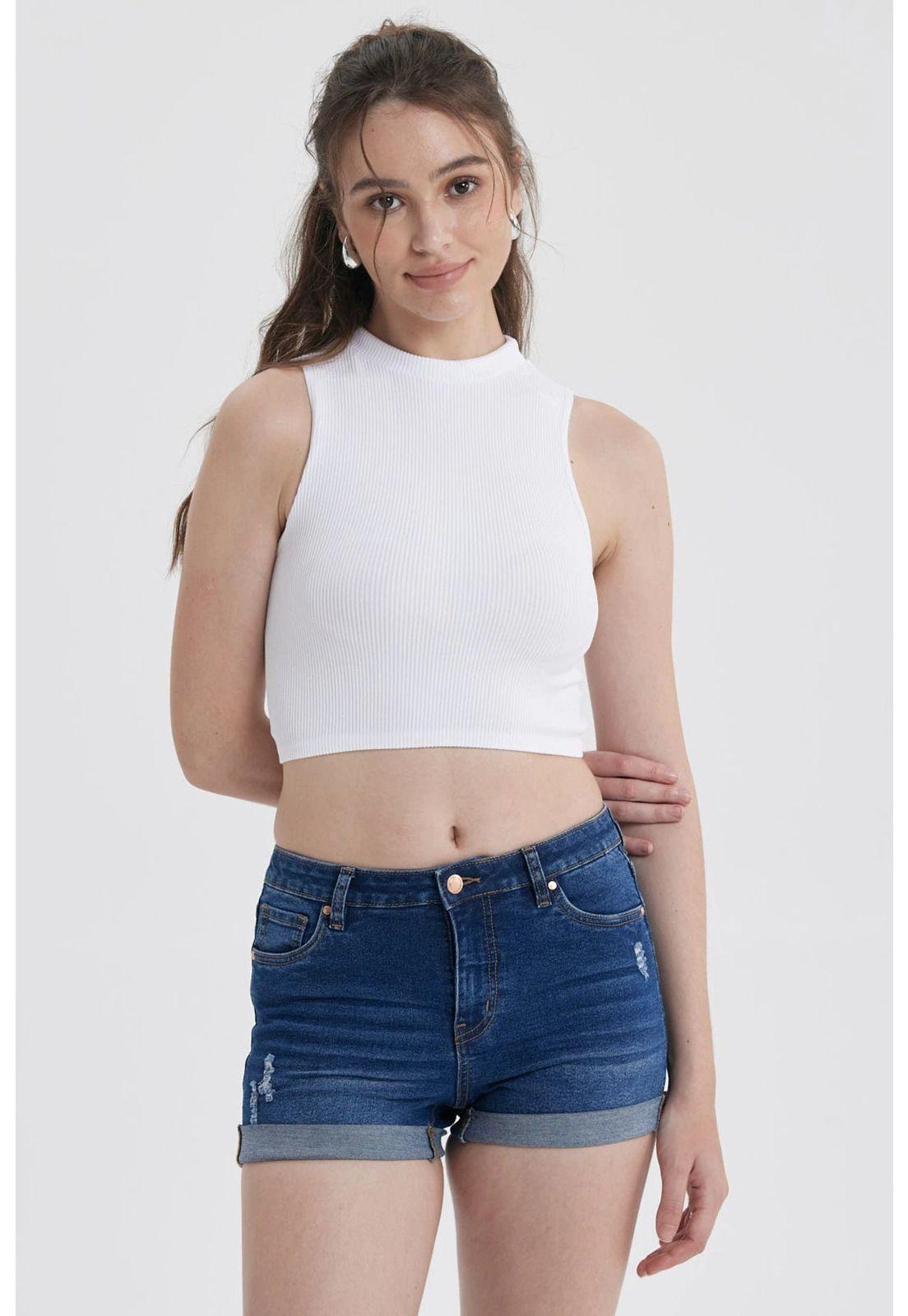 Peto Mujer Sin Costura Blanco-0