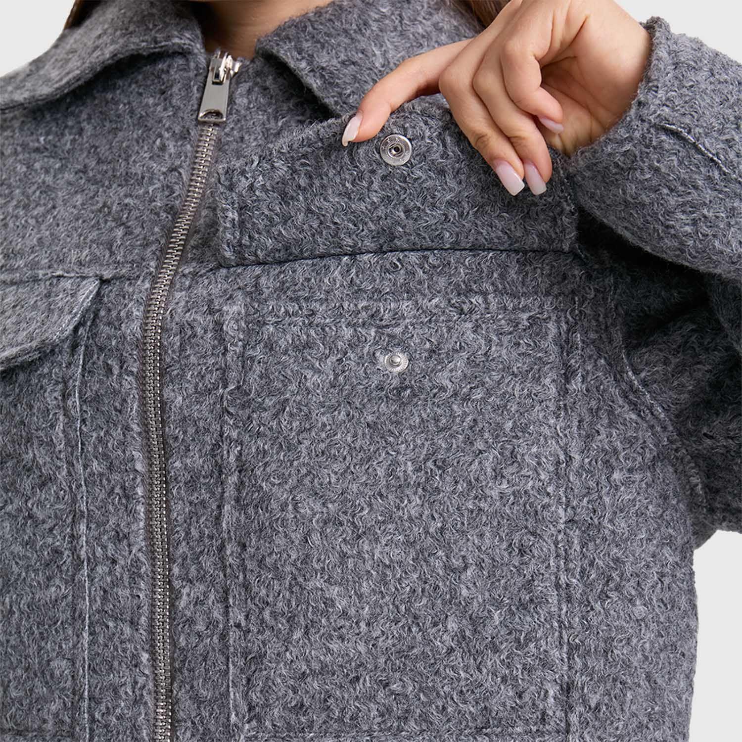 Chaqueta Mujer Paño Gris Melange Fashion´s Park-3