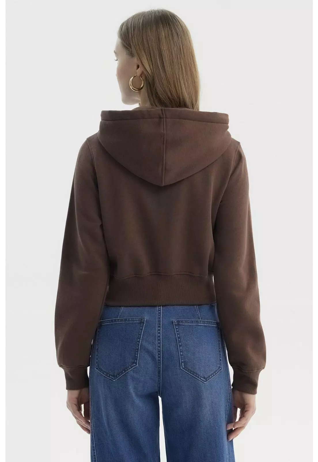 Polerón Mujer Full Zipper Café Oscuro-2