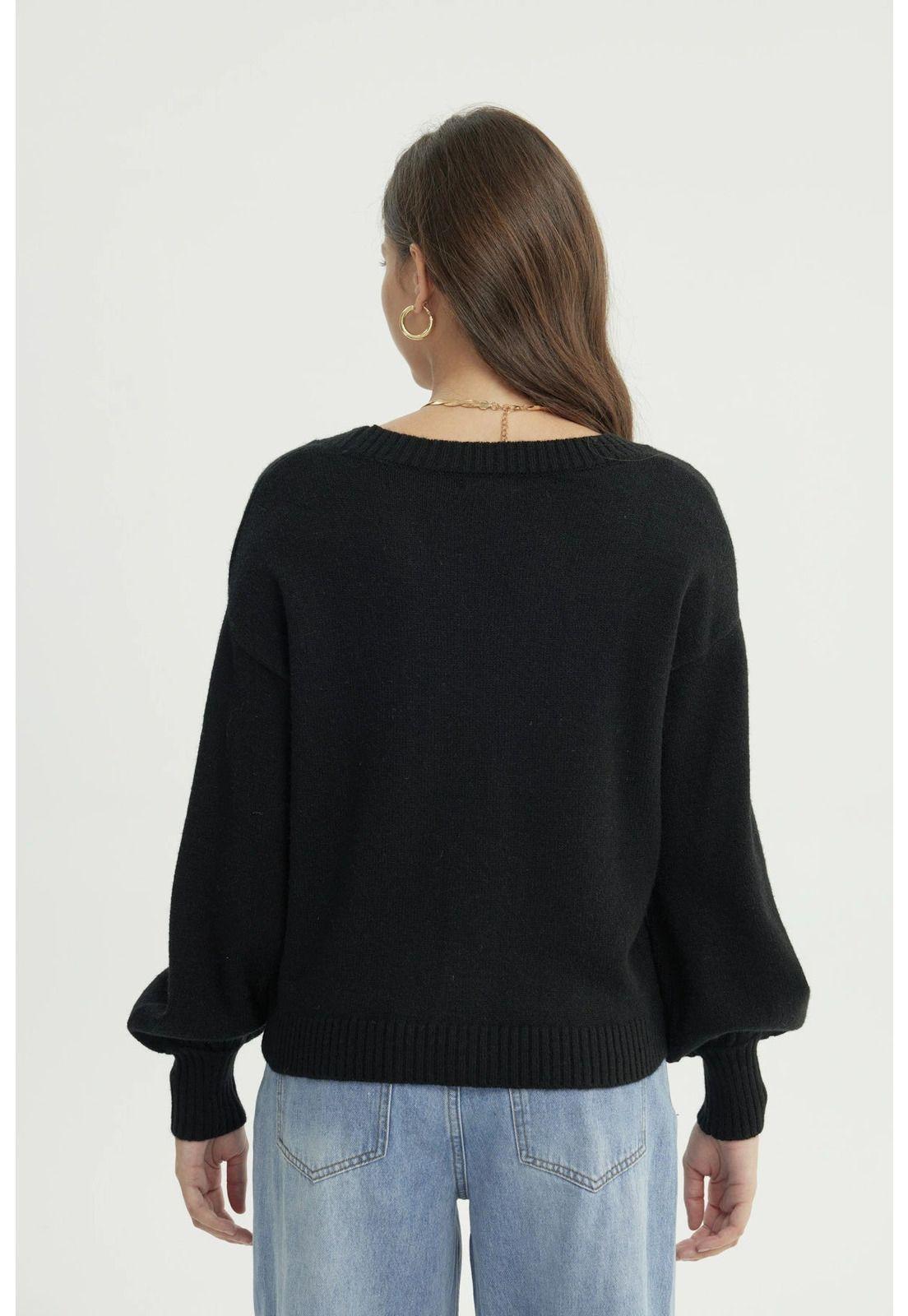 Sweater Mujer Clásico Negro-2