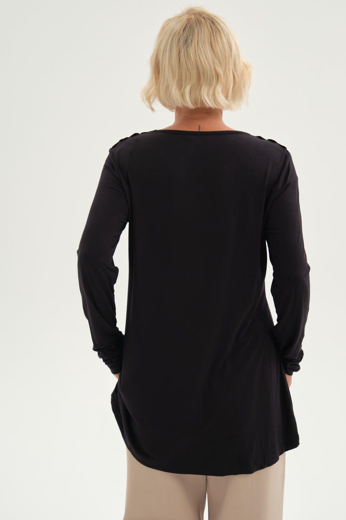 Polera Mujer Con Detalle Macramé Negro-2