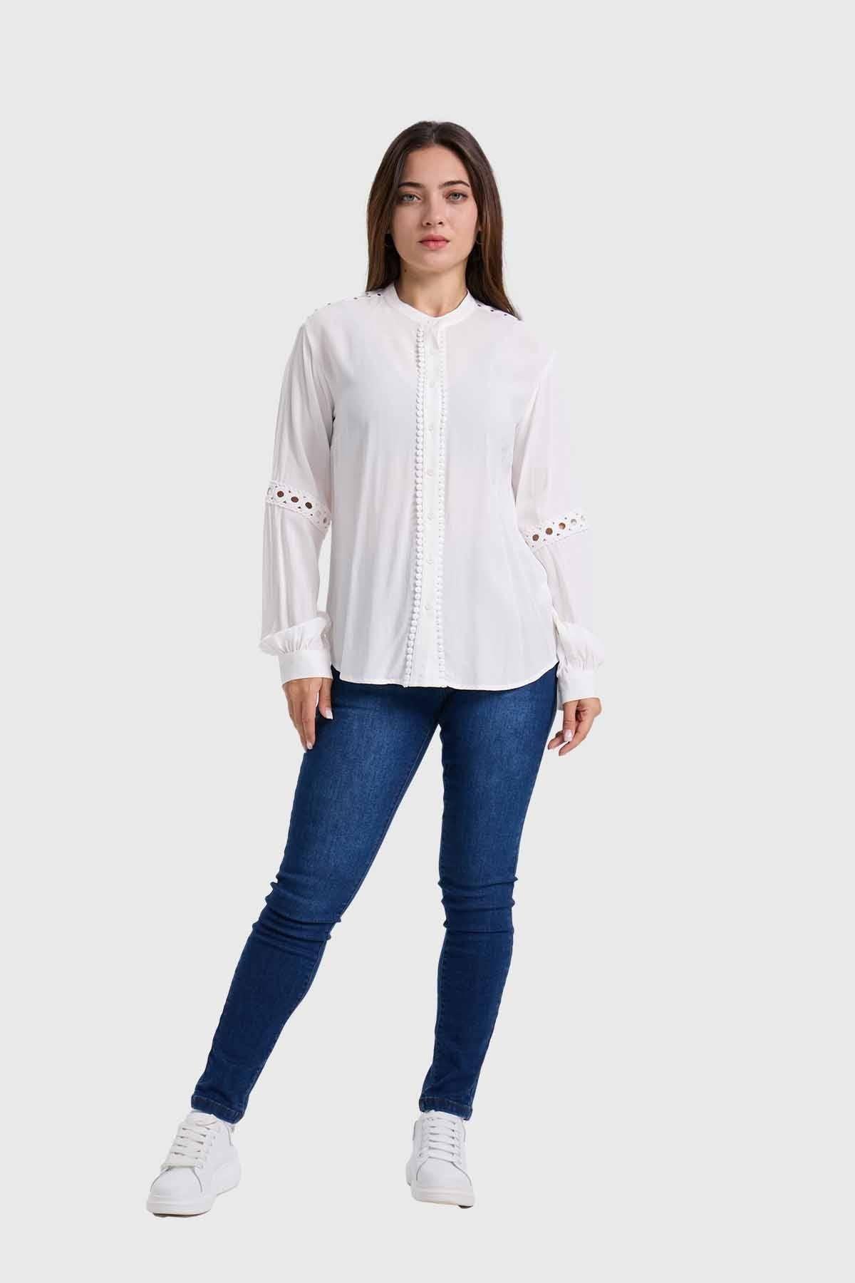 Blusa Mujer Macramé Crudo-3