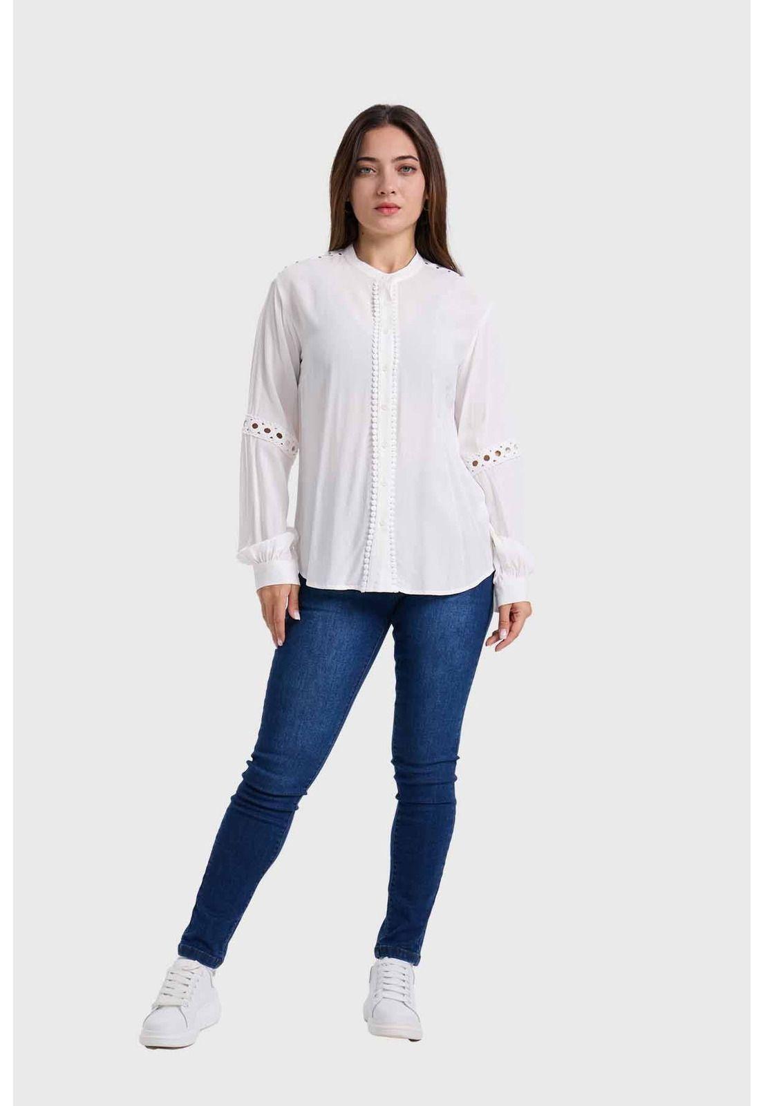 Blusa Mujer Macramé Crudo-3