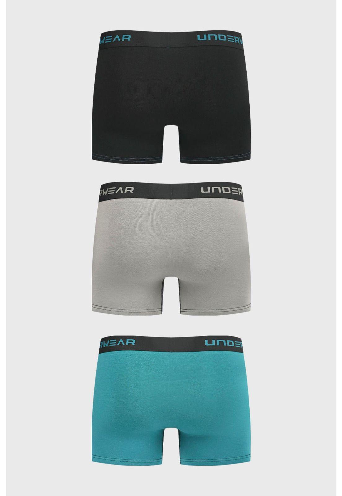 Bóxer Hombre Tripack Corto Verde-0