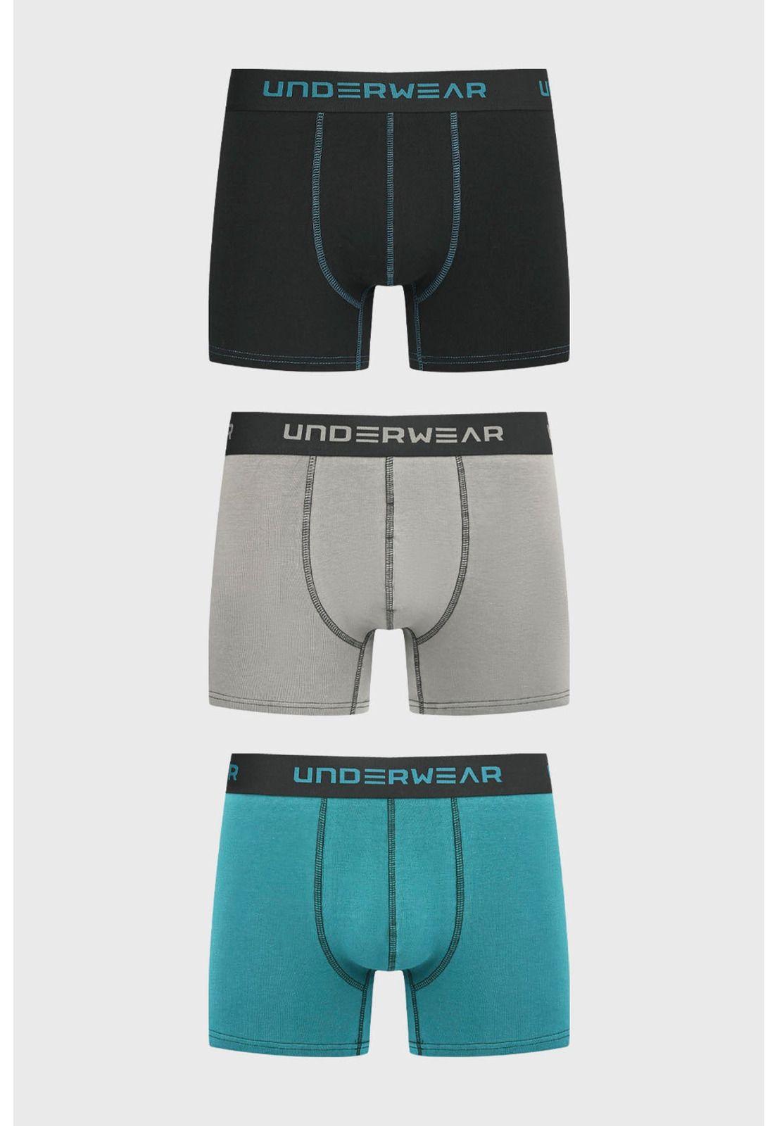 Bóxer Hombre Tripack Corto Verde-1