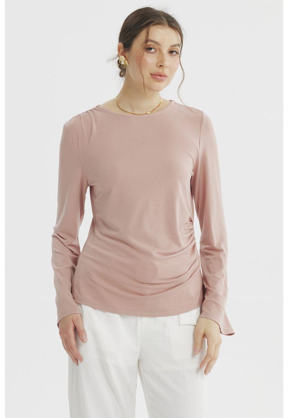 Polera Mujer Ajustado Rosado - ll-0