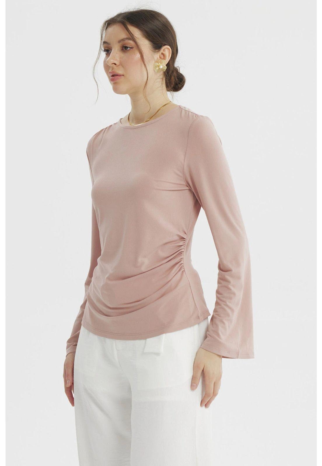 Polera Mujer Ajustado Rosado - ll-1