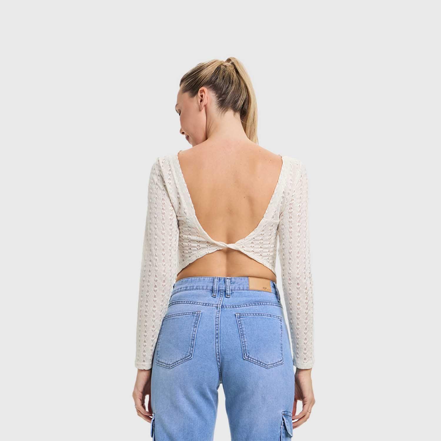 Polera Mujer Tejida Crudo Fashion's Park-2