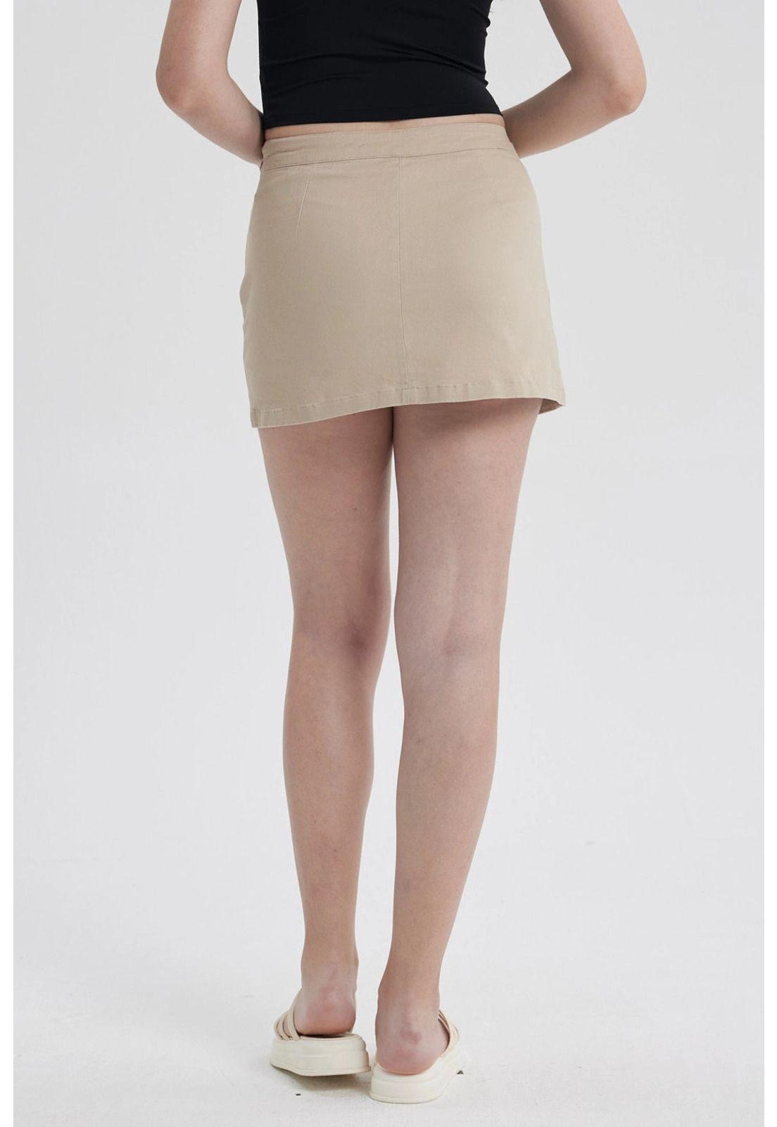 Short Mujer Botones Beige-2