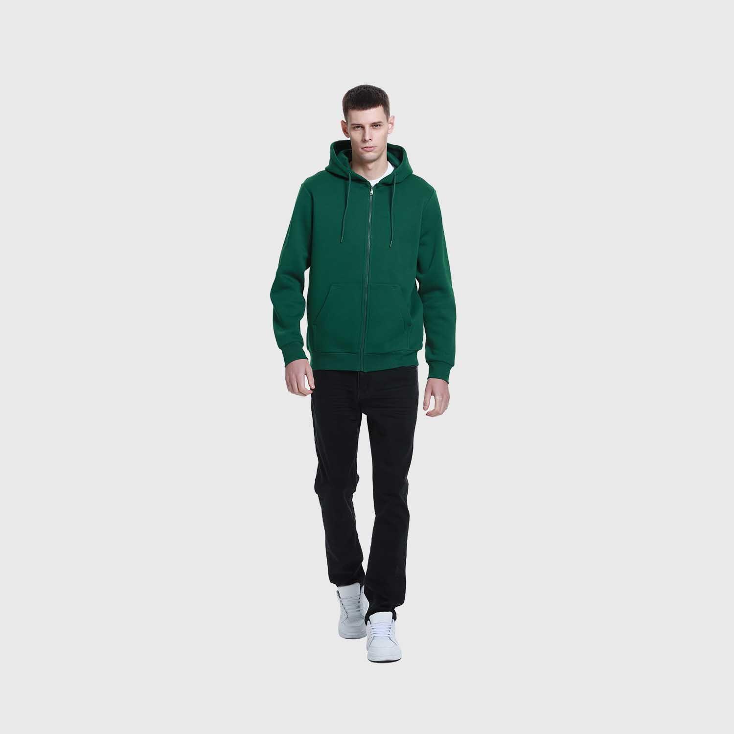 Polerón Hombre Full Zipper Basic Verde Fashion's Park-3