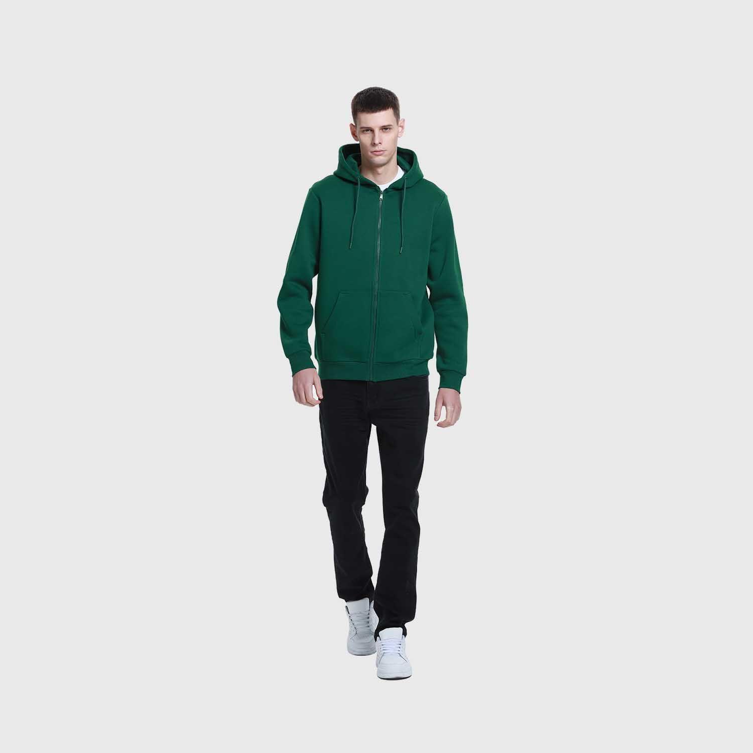 Polerón Hombre Full Zipper Basic Verde Fashion's Park-3