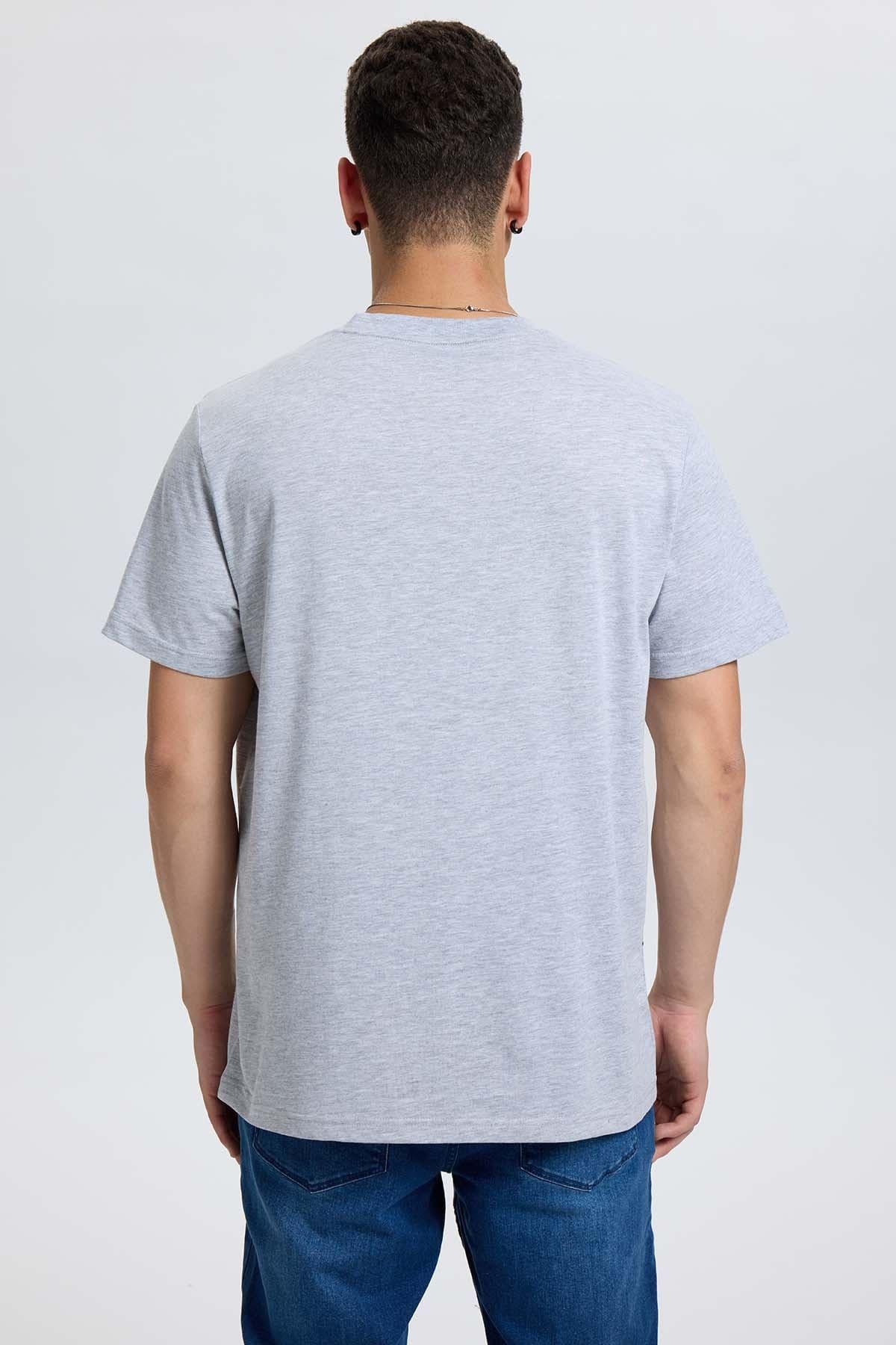 Polera Hombre Long Fit Básica Gris Melange-2