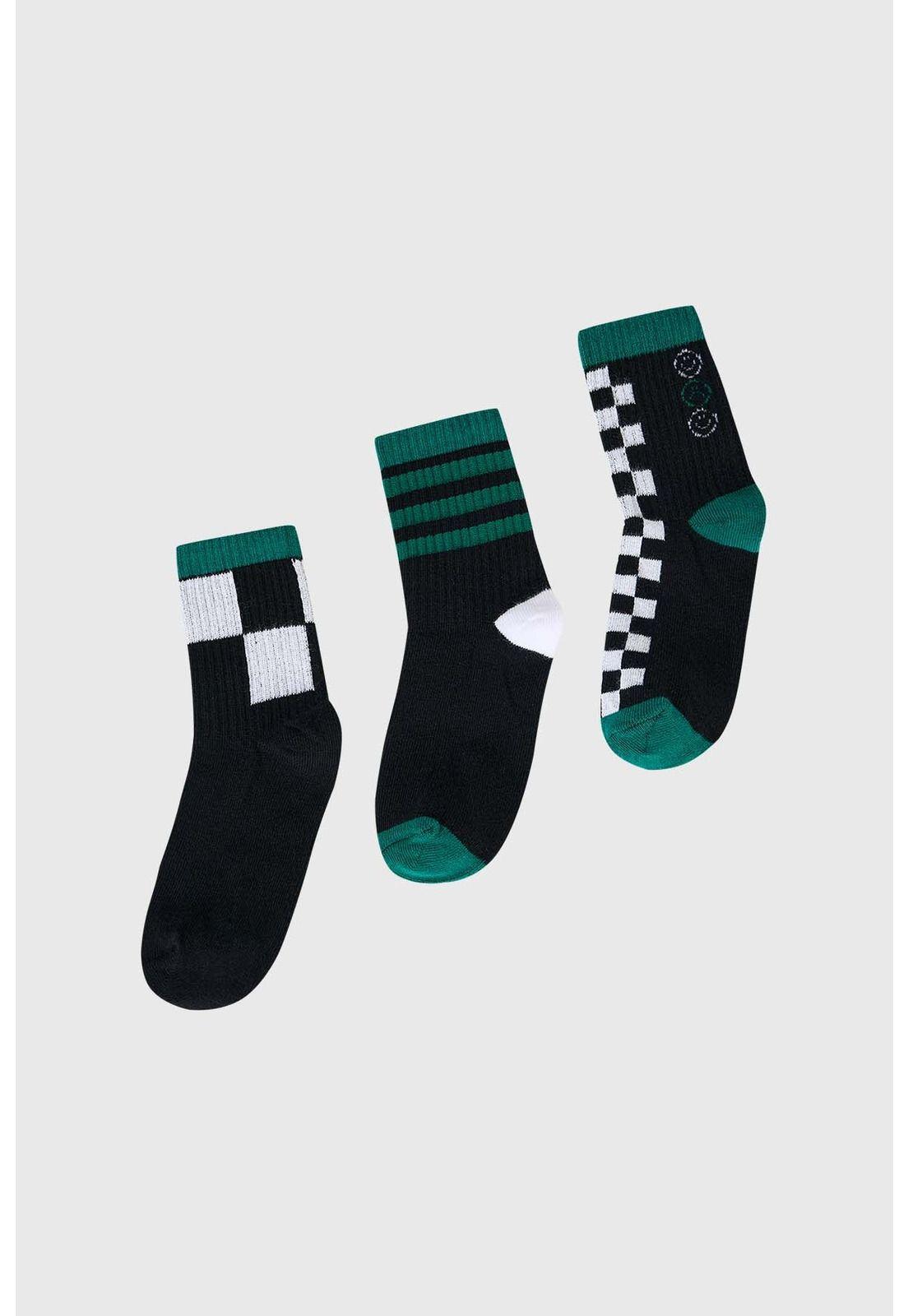 Calcetín De Vestir Niña Tripack Verde - ll-0