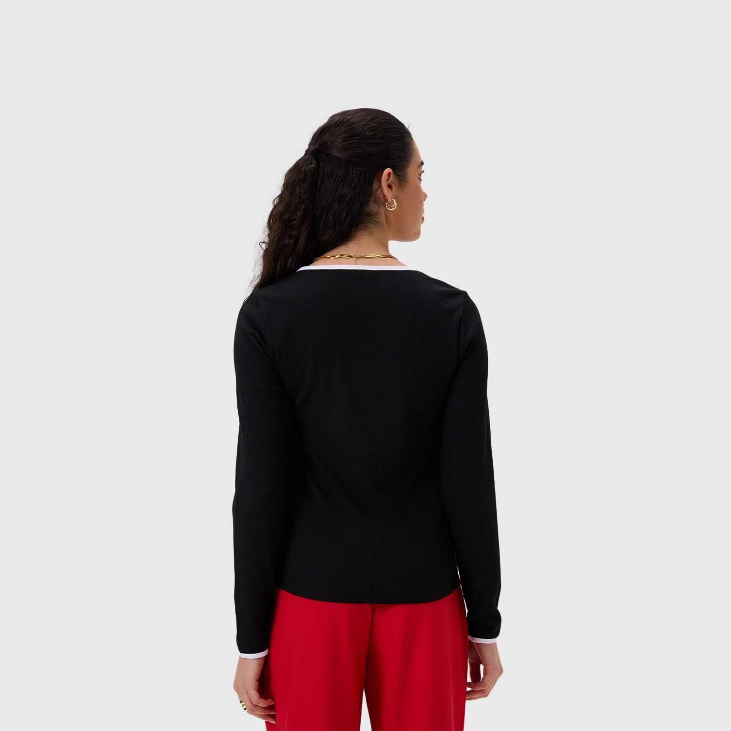 Polera Mujer Rib Escote Cruzado Negro Fashion's Park-2