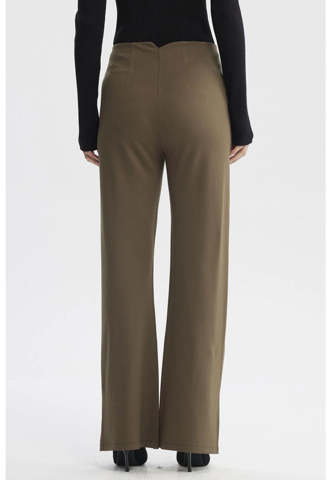 Pantalón Mujer Punto Roma Verde Musgo-2