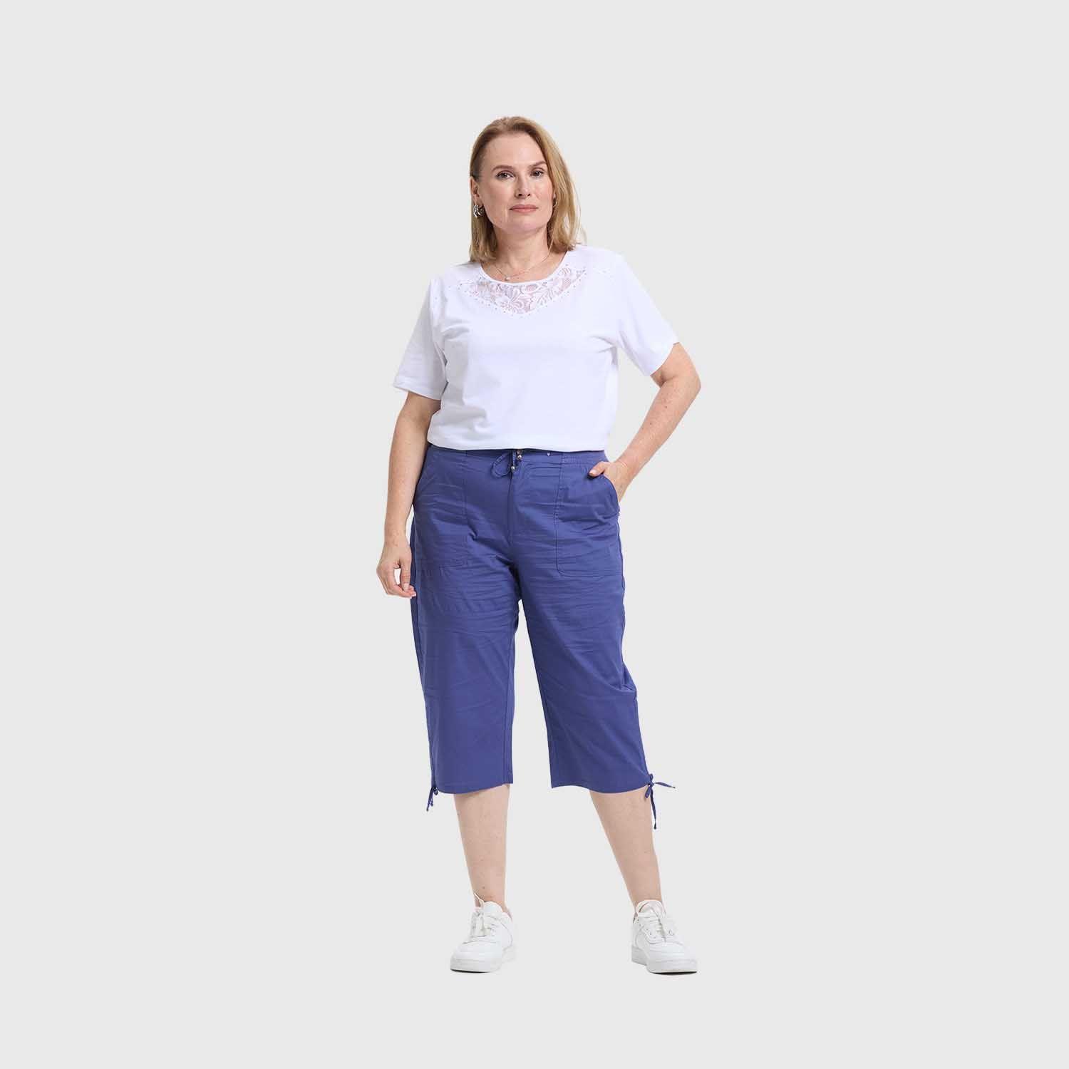 Pantalón Mujer Con Cortes Y Apertura Azul Fashion's Park-3